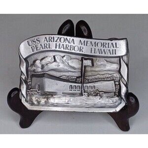 1985 VTG USS Arizona Memorial Pearl Harbor Hawaii Belt Buckle